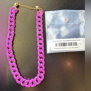 By Alexa Rae BAR Queen Necklace Neon Metallic Electric Purple magnetic extender💜